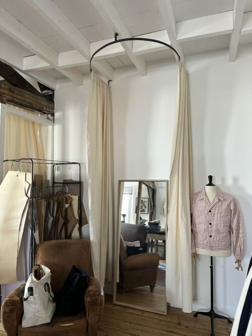 Portant rideau cabine